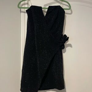 black strapless dress